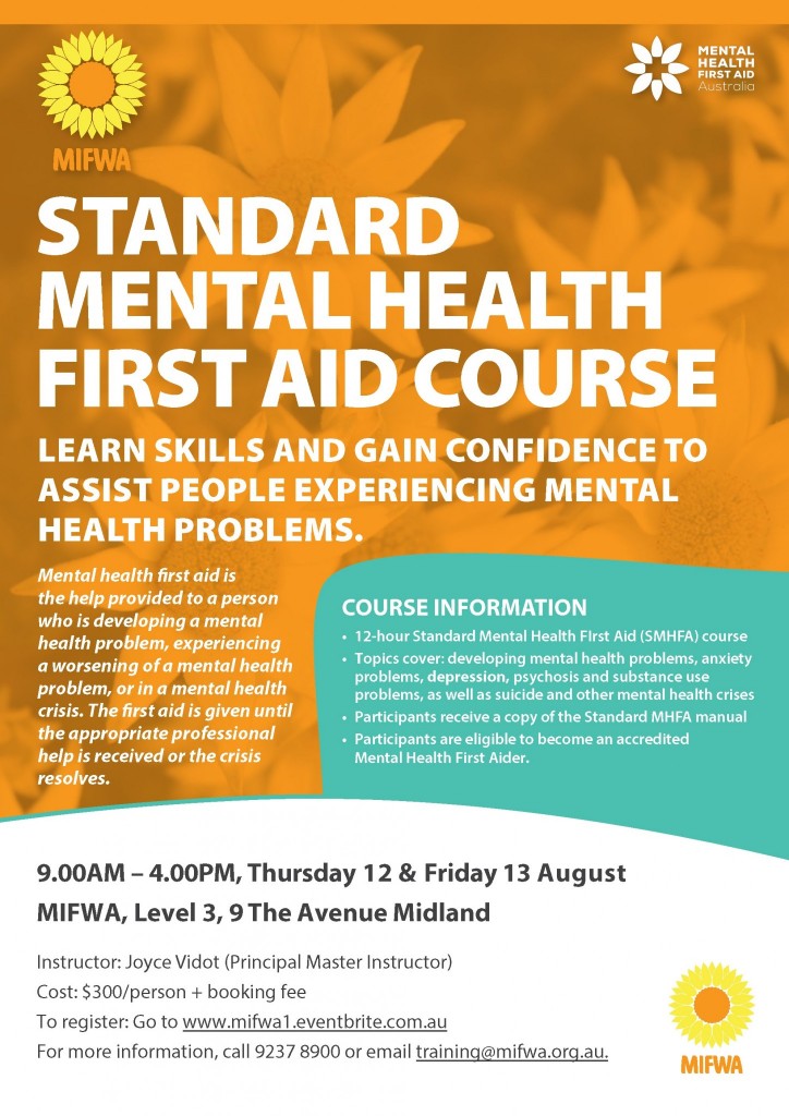 Standard Mental Health First Aid Course BOOKED OUT Mental Illness 