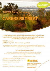 MIFWA Wellbeing Carers Retreat August 2021