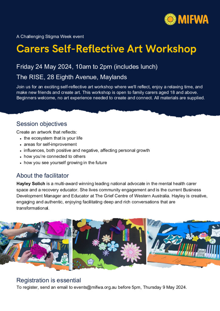 Carers Reflective Art Therapy Workshop MIFWA